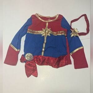 Captain Marvel Superhero Costume in Red, Blue, and Gold Girls 4T